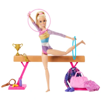 Barbie Puppe Turnerin mit Gymnastik Kleidung und Zubehör